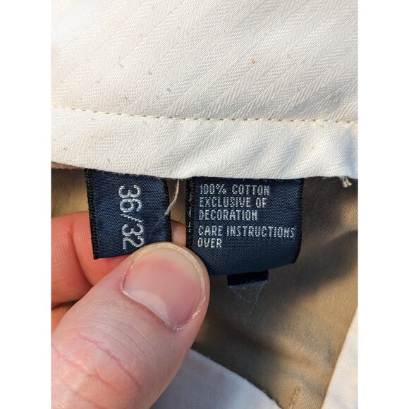 Polo Ralph Lauren Preston Pants Men 36x32 Beige Khaki Flat Front Preppy - Picture 8 of 8